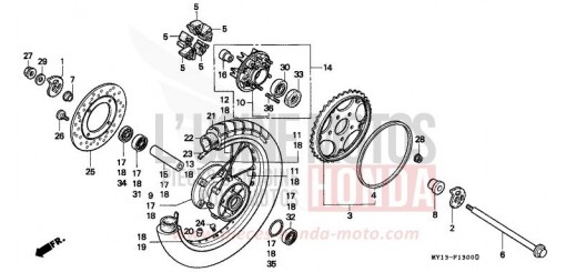 ROUE ARRIERE XRV750W de 1998